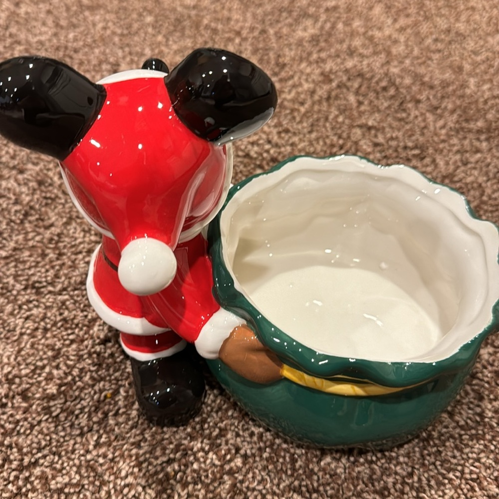 Disney Mickey Santa Candy Dish NWOT - Picture 3 of 4